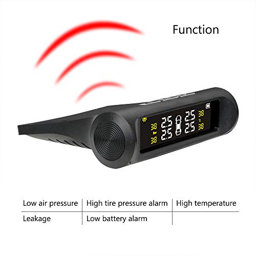 Nopnog Monitor de presión de neumáticos con sensor externo y pantalla LCD digital, energía solar