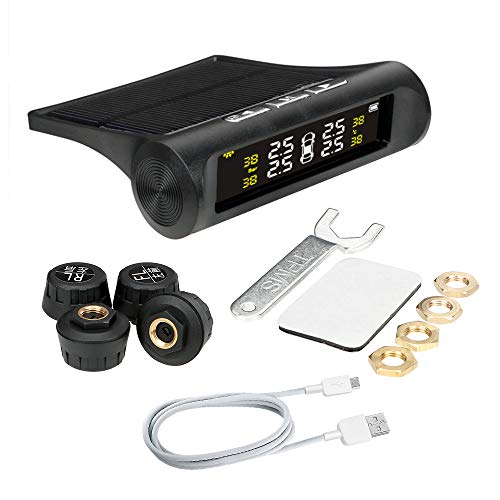 Nopnog Monitor de presión de neumáticos con sensor externo y pantalla LCD digital, energía solar