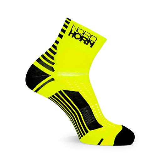 Nordhorn Calcetines deportivos para hombre y mujer, Quarter Sneaker Calcetines transpirables para correr, correr, fitness, ciclismo, Todo el año, Hombre, color amarillo, tamaño 38/40 ES