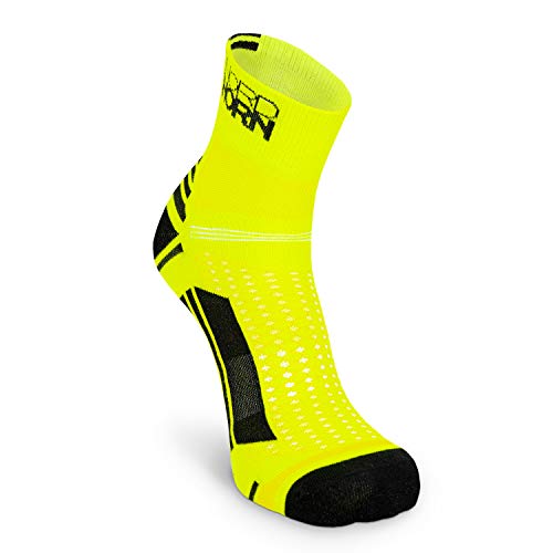 Nordhorn Calcetines deportivos para hombre y mujer, Quarter Sneaker Calcetines transpirables para correr, correr, fitness, ciclismo, Todo el año, Hombre, color amarillo, tamaño 38/40 ES