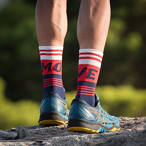 NORTEI Calcetines para Ciclismo, MTB y Running de Caña Alta para Hombre y Mujer – Move Red (S-M)