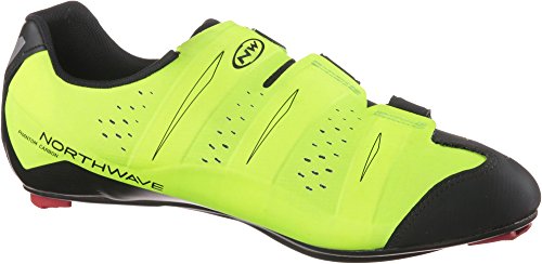 Northwave Hombre Phantom Carbon Bicicleta Guantes, Hombre, Phantom Carbon, Negro y Amarillo, 45