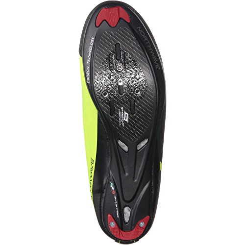 Northwave Hombre Phantom Carbon Bicicleta Guantes, Hombre, Phantom Carbon, Negro y Amarillo, 45