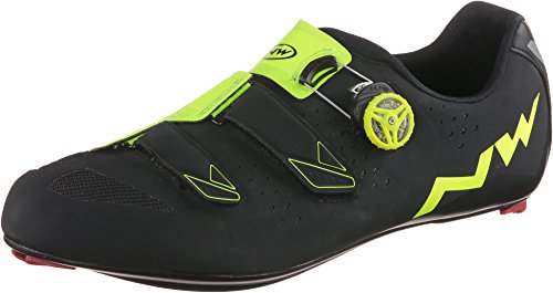 Northwave Hombre Phantom Carbon Bicicleta Guantes, Hombre, Phantom Carbon, Negro y Amarillo, 45