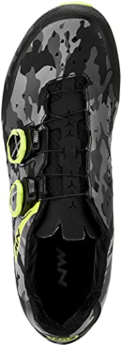 Northwave Rebel 2 MTB Camo - Zapatillas para bicicleta de montaña (39,5), color negro, gris y amarillo