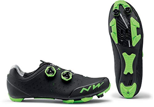 Northwave Rebel 2020 - Zapatillas para bicicleta de montaña, color negro y verde, color Negro, talla 41.5 EU