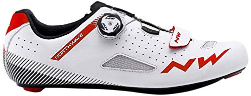 Northwave Sapatos EST NW Core Plus, Zapatillas Unisex Adulto, Blanco Rojo, 44 EU