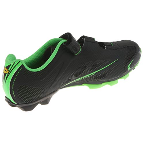 Northwave Scorpius 3S Fahrrad MTB Schuhe Klettverschluss Schuhplatte Cleats Rad Sport, 80142007, Farbe Schwarz Grün, Größe 42