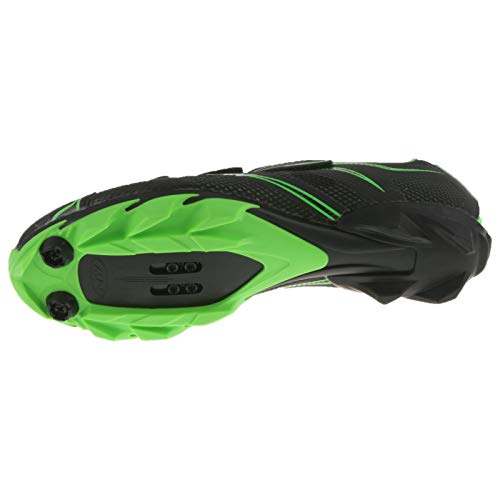 Northwave Scorpius 3S Fahrrad MTB Schuhe Klettverschluss Schuhplatte Cleats Rad Sport, 80142007, Farbe Schwarz Grün, Größe 42