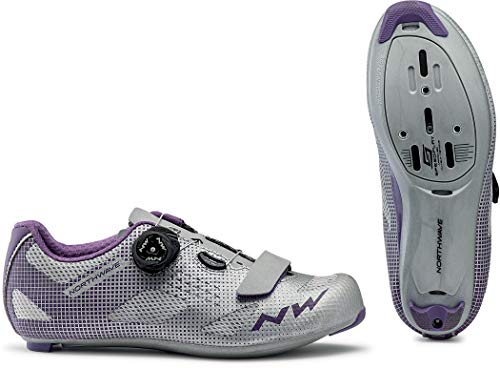 Northwave Storm 2021 - Zapatillas de ciclismo para mujer (talla 36), color plateado y morado