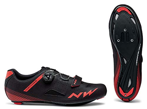 Northwave Zapatillas de Ciclismo Core Plus Negro/Rojo, Tamaño:gr. 48