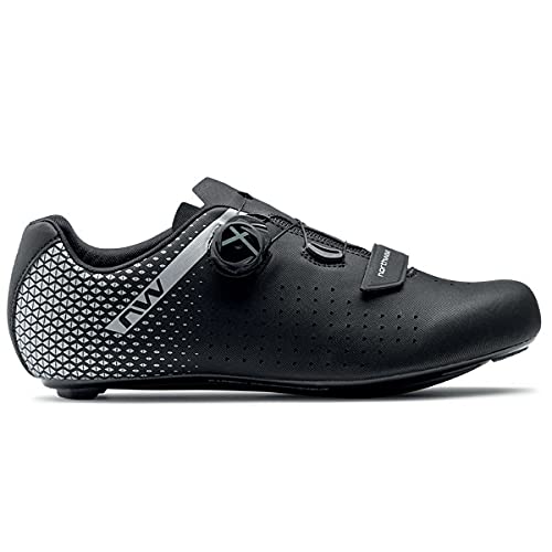 Northwave Zapatillas de ciclismo para hombre Core Plus 2 Wide Black/Silver [Talla 44]