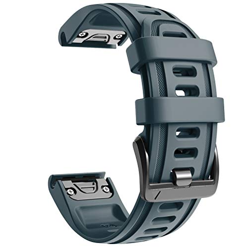 NotoCity Correa Compatible con Fenix 6s Easy Fit 20 mm Pulsera de Silicona para Fenix 6s/Fenix 6s Pro/Fenix 5s/Fenix 5s Plus (Slate)