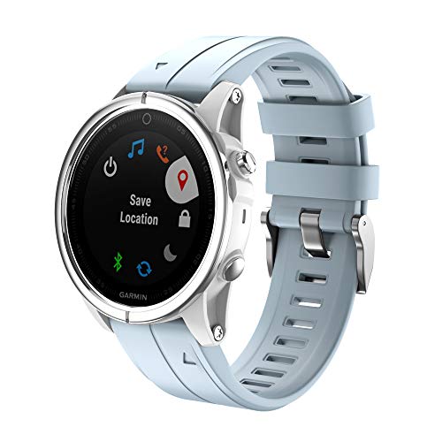 NotoCity Correa para Garmin Fenix 5s / Fenix 6s Banda Silicona Suave Garmin Fenix 5S Plus/Fenix 6s Pro 20mm Quick Fit Ajuste Repuesto (Azul Lago)