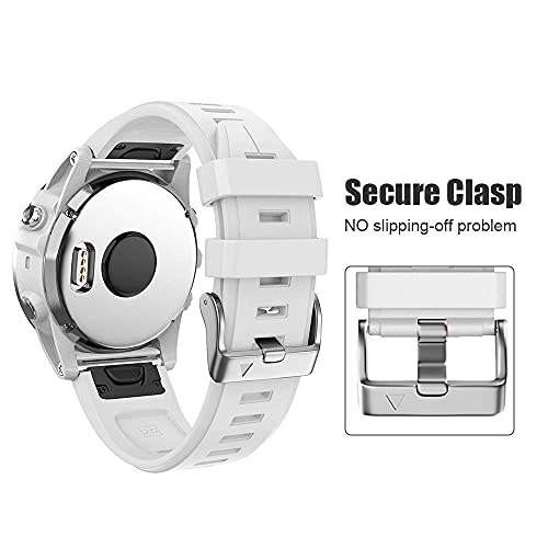 NotoCity Correa para Garmin Fenix 5s / Fenix 6s Banda Silicona Suave Garmin Fenix 5S Plus/Fenix 6s Pro 20mm Quick Fit Ajuste Repuesto (Blanco)