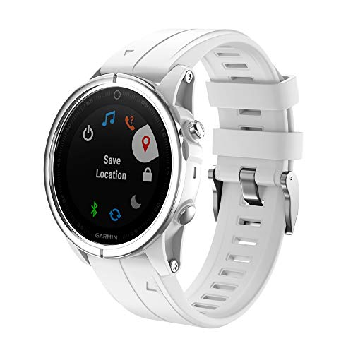 NotoCity Correa para Garmin Fenix 5s / Fenix 6s Banda Silicona Suave Garmin Fenix 5S Plus/Fenix 6s Pro 20mm Quick Fit Ajuste Repuesto (Blanco)