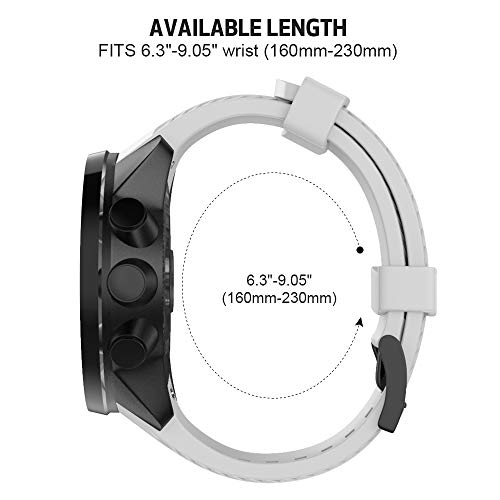 NotoCity Correa para Suunto 9 Baro Pulsera Suunto 7 D5 Spartan 24mm Sport Suave Silicona Bandas Suunto 9 Repuesto Accesorio Blanco