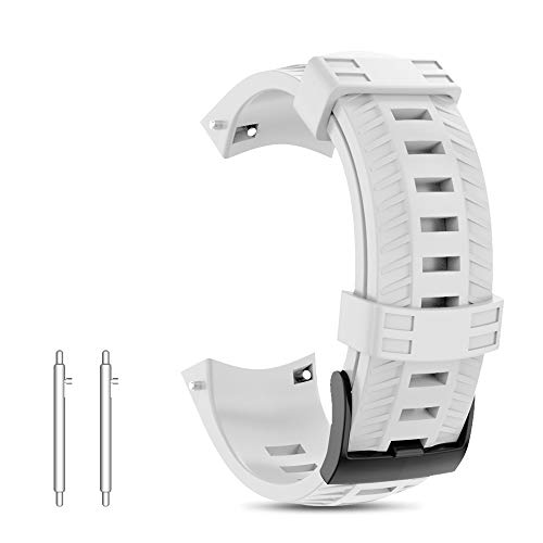 NotoCity Correa para Suunto 9 Baro Pulsera Suunto 7 D5 Spartan 24mm Sport Suave Silicona Bandas Suunto 9 Repuesto Accesorio Blanco