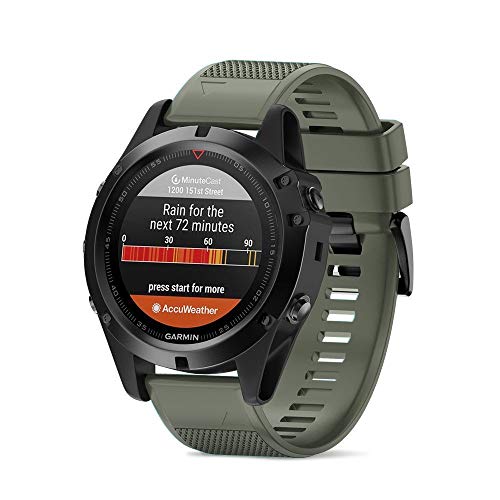 NotoCity Garmin Fenix 3 Correa, Silicona Reemplazo Correa para Garmin Fenix 5X/Fenix 5X Plus/Fenix 6X/Fenix 6X Pro/Fenix 3/Fenix 3 HR, Easy-Fit, no Adapta a Fenix 5