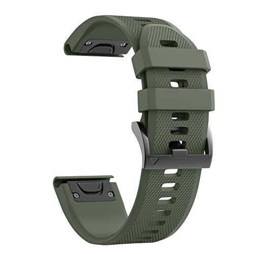 NotoCity Garmin Fenix 3 Correa, Silicona Reemplazo Correa para Garmin Fenix 5X/Fenix 5X Plus/Fenix 6X/Fenix 6X Pro/Fenix 3/Fenix 3 HR, Easy-Fit, no Adapta a Fenix 5