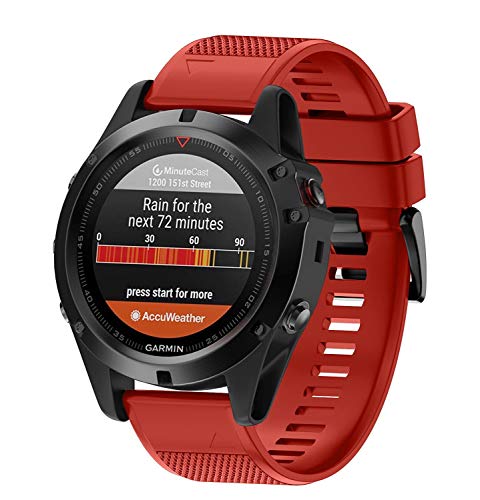 NotoCity Garmin Fenix 3 Correa, Silicona Reemplazo Correa para Garmin Fenix 5X/Fenix 5X Plus/Fenix 6X/Fenix 6X Pro/Fenix 3/Fenix 3 HR, Easy-Fit, no Adapta a Fenix 5