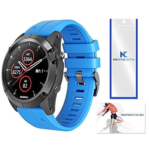 NotoCity Garmin Fenix 5X Correa, Silicona Reemplazo Correa para Garmin Fenix 3/Fenix 3 HR/Fenix 5X/Fenix 5X Plus/Fenix 6X/Fenix 6X Pro, Easy-Fit, no Adapta a Fenix 5