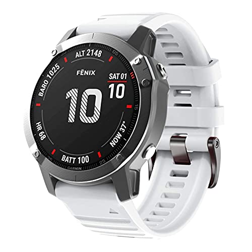 NotoCity Garmin Fenix 6 Correa, 22mm Easy-Fit Silicona Reemplazo Correa para Garmin Fenix 6/Fenix 6 Pro/Fenix 5/Fenix 5 Plus/Forerunner 935/945,no Adapta a Fenix 6X, 6s (Blanco)