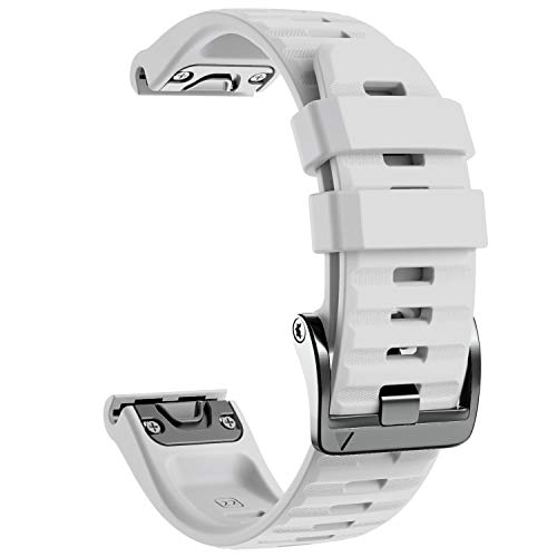 NotoCity Garmin Fenix 6 Correa, 22mm Easy-Fit Silicona Reemplazo Correa para Garmin Fenix 6/Fenix 6 Pro/Fenix 5/Fenix 5 Plus/Forerunner 935/945,no Adapta a Fenix 6X, 6s (Blanco)