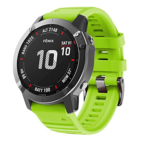 NotoCity Garmin Fenix 6 Correa, 22mm Easy-Fit Silicona Reemplazo Correa para Garmin Fenix 6/Fenix 6 Pro/Fenix 5/Fenix 5 Plus/Forerunner 935/945,no Adapta a Fenix 6X, 6s (Verde)