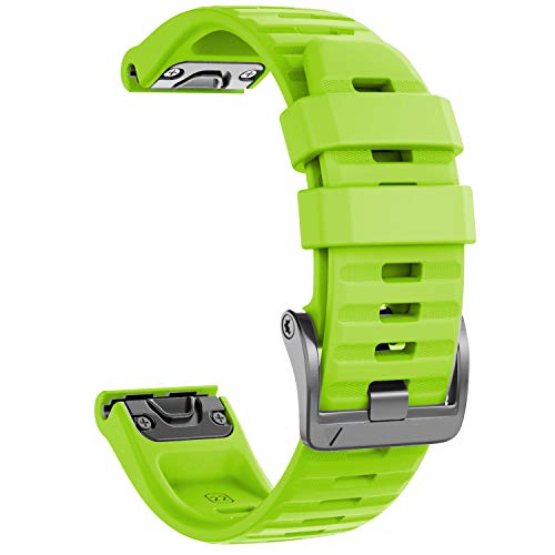 NotoCity Garmin Fenix 6 Correa, 22mm Easy-Fit Silicona Reemplazo Correa para Garmin Fenix 6/Fenix 6 Pro/Fenix 5/Fenix 5 Plus/Forerunner 935/945,no Adapta a Fenix 6X, 6s (Verde)