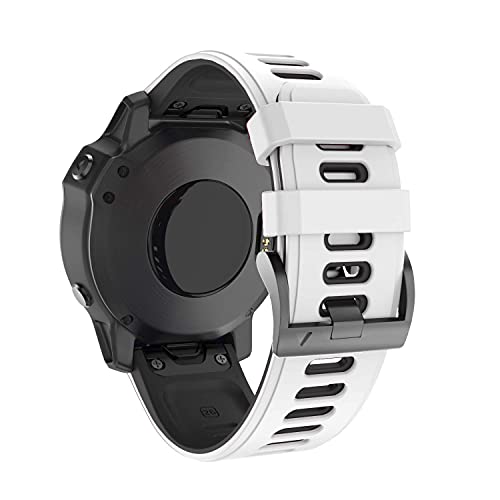 NotoCity Garmin Fenix 6s Correa, Silicona Reemplazo Correa para Garmin Fenix 6s/Fenix 6s Pro/Fenix 5s/Fenix 5s Plus, 20mm Easy-Fit, (Blanco-Negro)