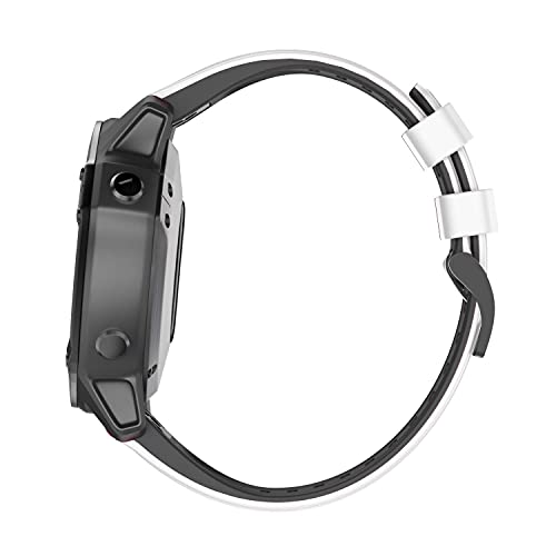 NotoCity Garmin Fenix 6s Correa, Silicona Reemplazo Correa para Garmin Fenix 6s/Fenix 6s Pro/Fenix 5s/Fenix 5s Plus, 20mm Easy-Fit, (Blanco-Negro)