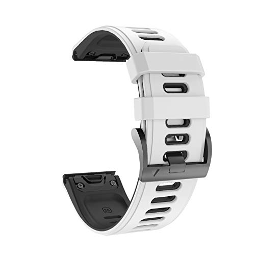 NotoCity Garmin Fenix 6s Correa, Silicona Reemplazo Correa para Garmin Fenix 6s/Fenix 6s Pro/Fenix 5s/Fenix 5s Plus, 20mm Easy-Fit, (Blanco-Negro)