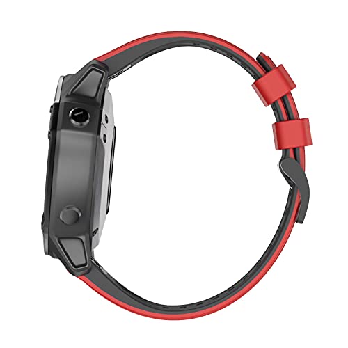 NotoCity Garmin Fenix 6s Correa, Silicona Reemplazo Correa para Garmin Fenix 6s/Fenix 6s Pro/Fenix 5s/Fenix 5s Plus, 20mm Easy-Fit (Rojo-Negro)