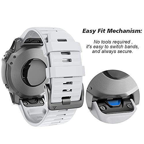 NotoCity Garmin Fenix 6X Correa, Silicona Reemplazo Correa para Garmin Fenix 6X/Fenix 6X Pro/Fenix 3/Fenix 3 HR/Fenix 5X/Fenix 5X Plus, Easy-Fit, no Adapta a Fenix 6,6s (Naranja)