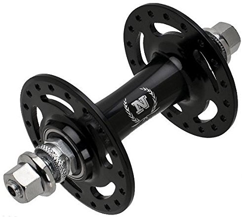 Novatec Hub de alta brida delantera para bicicleta, bicicleta, fijo Gear Track Single Speed a165sbt, A165bt, negro