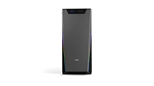 Nox Infinity Sigma -NXINFTYSIGMA- Semitorre ARGB ATX- Micro ATX-ITX, ventilador 120 mm ARGB Rainbow pre-instalado, lateral cristal templado, LED, filtro antipolvo, USB 3.0, color negro