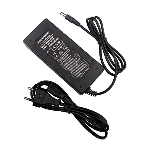 Nshuich - Cargador de batería para bicicleta eléctrica (42 V, 2 A, DC5,5 mm, 2,1 mm, Li-ion)