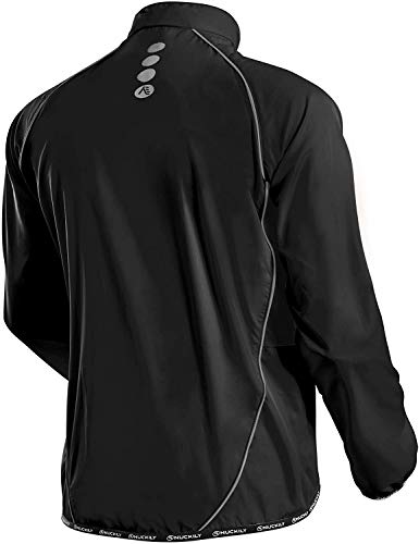 NUCKILY Chaqueta de Ciclismo de los Hombres Ligero Anti-UV Jersey a prueba de viento Resistente al Agua Abrigo Correr Cortavientos Impermeable al Aire Libre Ropa Depor, Hombre, MJ004 Negro, S