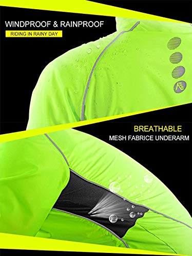 NUCKILY Chaqueta de Ciclismo de los Hombres Ligero Anti-UV Jersey a prueba de viento Resistente al Agua Abrigo Correr Cortavientos Impermeable al Aire Libre Ropa Depor, Hombre, MJ004 Negro, S