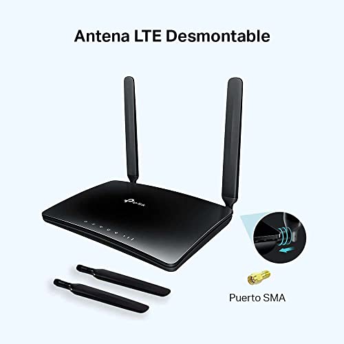 【Nueva Versión 】Archer TP-Link TL-MR6400 - Router 4G LTE (Cat 4), velocidad hasta 300Mpbs, MicroSim, Puerto Ethernet LAN/WAN, Antena desmontable,Sin Configuración