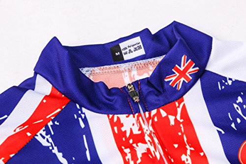 Nuevo Pro completo cremallera hombres ciclismo Jersey manga corta Riding camisa EE.UU, Caballo del Reino Unido., Small