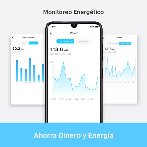 【Nuevo】 TP-Link Tapo P110 - Mini Enchufe Inteligente Wi-Fi (con Monitoreo Energético),Programar el Encendido/Apagado, Ahorro Energía, Compatible con Alexa y Google Home
