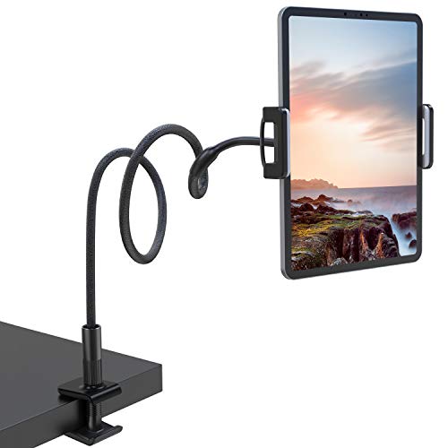 Nulaxy Soporte Tablet, Multiángulo Soporte Tablet : Soporte con Cuello de Cisne para Pad 2019 Pro 10.5/9.7, para Pad Mini 2 3 4, para Pad Air 2 3, para Phone - Negro