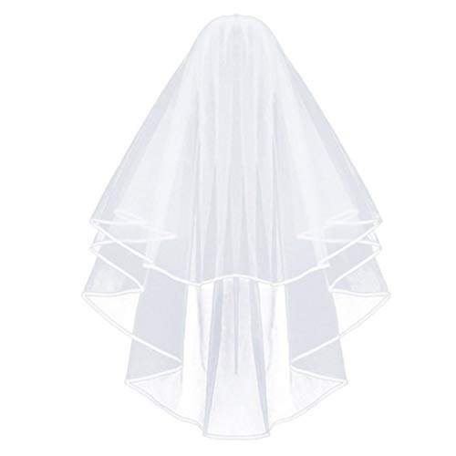 Nuluxi Velo de Ducha Nupcial Blanco Nupcial Velo de Novia con Peine Blanca Mantilla Tocado de Velo de Novia Blanco Utilizar para Novias Bodas Despedidas de Solteros Accesorios de Foto de la Boda Etc