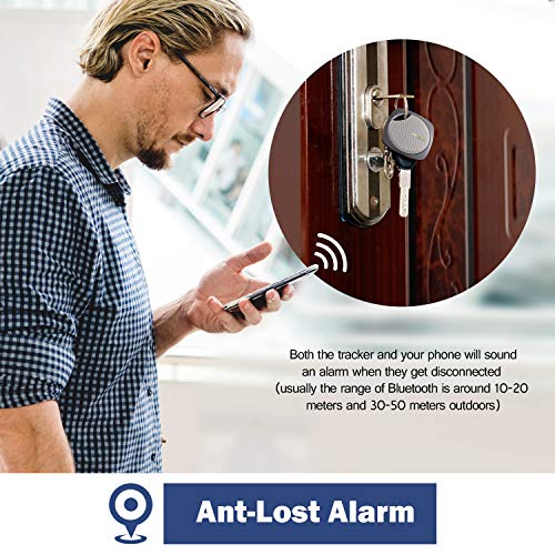 Nutale Buscador de Llaves Bluetooth - Localizador de Llaves Buscador Alarma Anti-pérdida Llavero Inteligente - Batería Reemplazable
