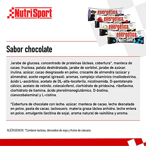 NUTRISPORT CLINICAL NUTRITION, S.A. – Barritas Energéticas para Deportistas, Sabor Chocolate Negro, Caja de 24 Barritas, 24x 44 gr