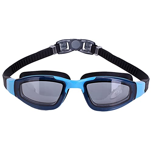 Nwanfeng Gafas de natación, Gafas de natación para Hombres Mujeres Jóvenes Niños Niño, Triatlón Piscina Gafas con Lentes de Espejo y Claro contra la Niebla protección UV, ningún escaparse,Azul