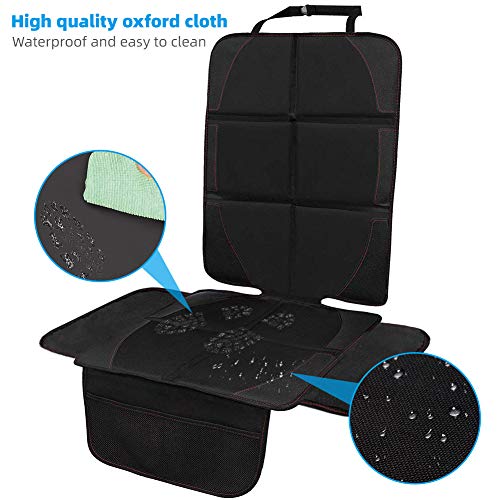 NWOUIIAY Protector de Asiento para Coche Impermeable Antideslizante con Organizador Bolsillos para los Asientos de Coche de Bebé Fácil de Limpiar y Arreglar Negro