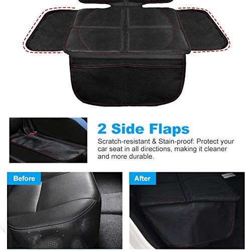 NWOUIIAY Protector de Asiento para Coche Impermeable Antideslizante con Organizador Bolsillos para los Asientos de Coche de Bebé Fácil de Limpiar y Arreglar Negro